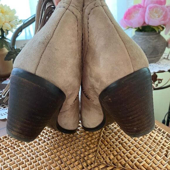 Sam Edelman Soft Suede Leather Fringe Booties 6.5 - Picture 5 of 10